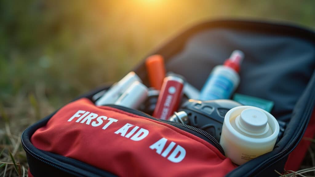 Kit de primeiros socorros para aventura.