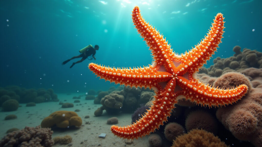 Estrela-do-mar regenerando braço.
