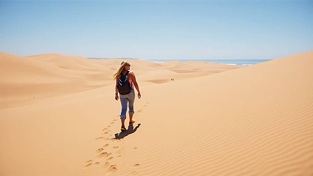 Trilha nas dunas dos Lençóis Maranhenses.
